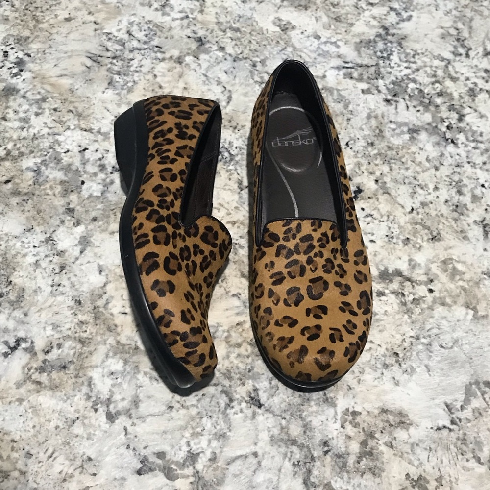 Dansko Leopard Olivia Calf Clogs
